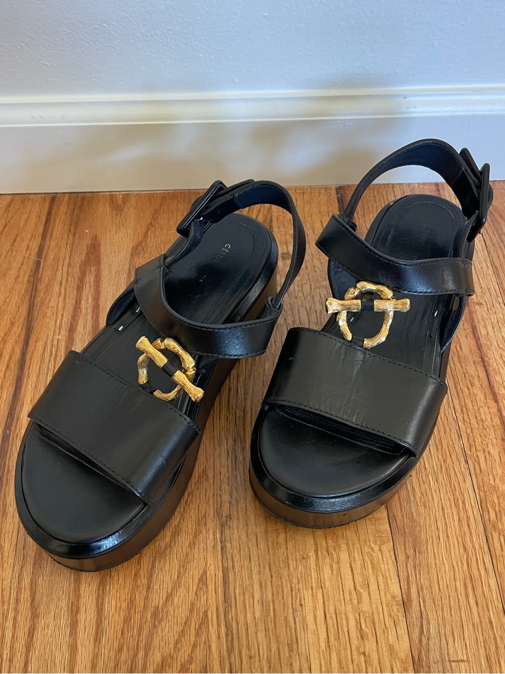 Celine Bejeweled Platform Sandals - Picture 1 of 7